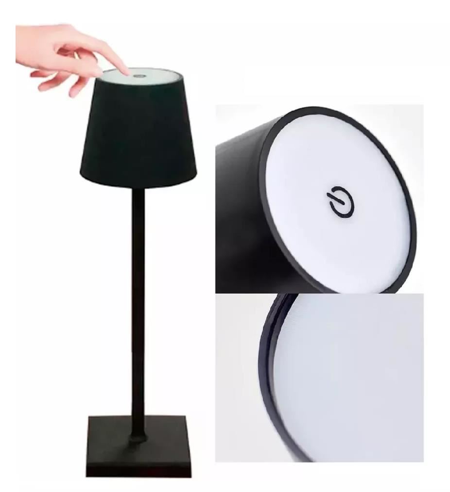 LAMPARA DE MESA o ESCRITORIO TÁCTIL CON CARGA USB DISEÑO ARMABLE COLOR NEGRO